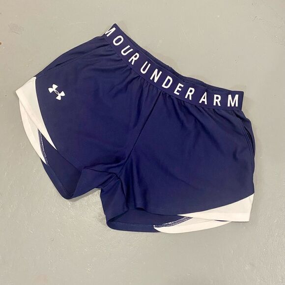Under Armour | Navy Blue and White Track Shorts - Picture 5 of 15